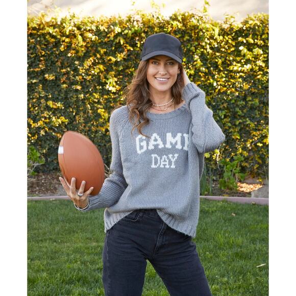 Wooden Ships Sweaters - Wooden Ships Game Day Knit Sporty Gray Raglan Crewneck Wool Sweater S